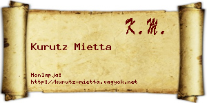 Kurutz Mietta névjegykártya